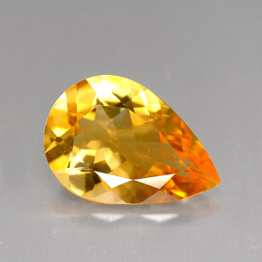 Citrino naturale arancione da 2,71 ct, taglio a pera, VVS