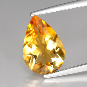 Citrino naturale arancione da 2,71 ct, taglio a pera, VVS