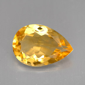 Citrino naturale giallo da 3,37 ct, taglio a pera, VVS-VS