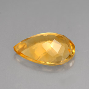 Citrino naturale giallo da 3,37 ct, taglio a pera, VVS-VS