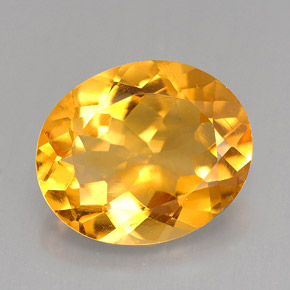 Citrino naturale giallo da 3,68 ct, taglio ovale, VVS-VS