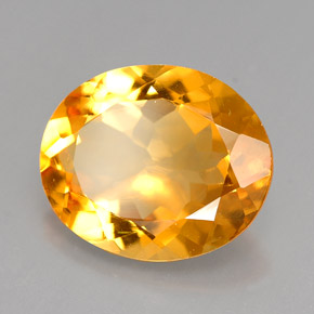 Citrino naturale giallo da 3,68 ct, taglio ovale, VVS-VS