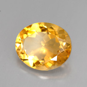 Citrino naturale giallo da 3,85 ct, taglio ovale, VVS