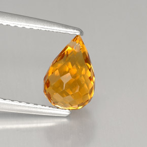 Citrino naturale arancione da 1,47 ct, briolette, VS