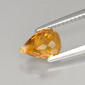 Citrino naturale arancione da 1,47 ct, briolette, VS