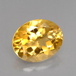Citrino naturale giallo da 4,18 ct, taglio ovale, VVS