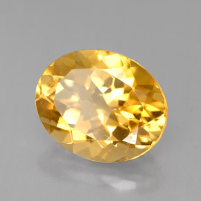 Citrino naturale giallo da 4,18 ct, taglio ovale, VVS