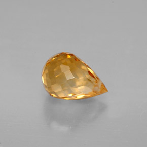 Citrino naturale arancione da 1,51 ct, briolette, VVS