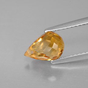 Citrino naturale arancione da 1,51 ct, briolette, VVS