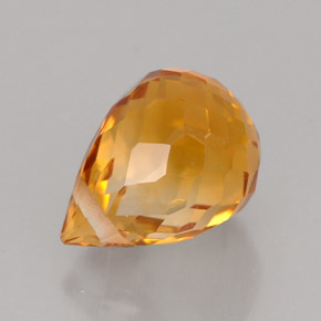Citrino naturale arancione da 1,56 ct, briolette, VVS