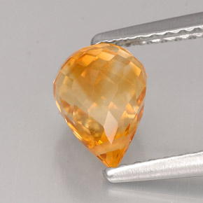 Citrino Arancio dorato naturale da 1.33 ct, Taglio briolette, VS