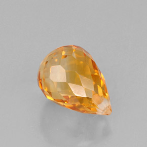 Citrino naturale arancione da 1,54 ct, briolette, VVS
