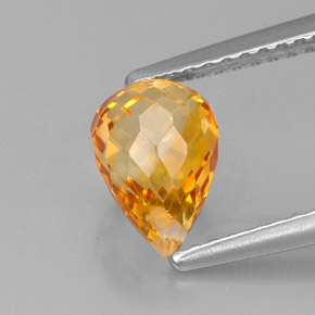 Citrino naturale arancione da 1,54 ct, briolette, VVS