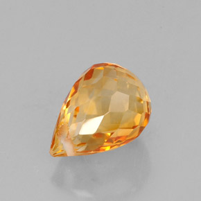 Citrino naturale arancione da 1,54 ct, briolette, VVS
