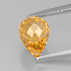 Citrino naturale arancione da 1,54 ct, briolette, VVS-VS