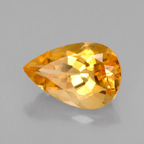 Citrino naturale giallo da 3,42 ct, taglio a pera, VVS
