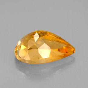 Citrino naturale giallo da 3,42 ct, taglio a pera, VVS