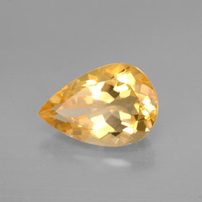 Citrino naturale giallo da 2,74 ct, taglio a pera, VVS