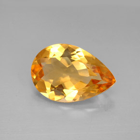 Citrino naturale giallo da 2,31 ct, taglio a pera, VVS
