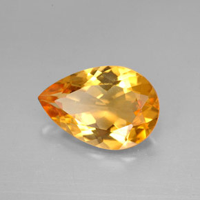 Citrino naturale giallo da 2,31 ct, taglio a pera, VVS
