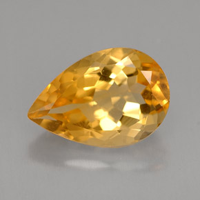 Citrino naturale giallo da 2,90 ct, taglio a pera, VVS