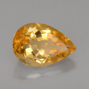 Citrino naturale giallo da 2,90 ct, taglio a pera, VVS