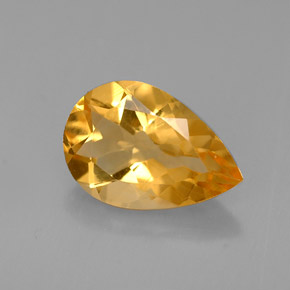 Citrino naturale giallo da 2,59 ct, taglio a pera, VVS-VS