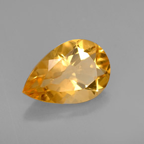 Citrino naturale giallo da 2,59 ct, taglio a pera, VVS-VS