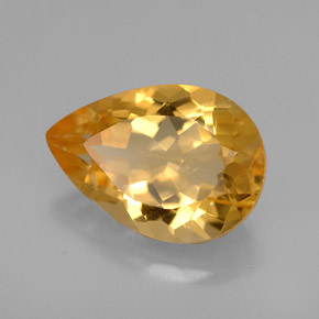 Citrino naturale giallo da 3,71 ct, taglio a pera, VVS-VS