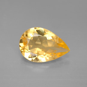 Citrino naturale giallo da 2,44 ct, taglio a pera, VVS-VS