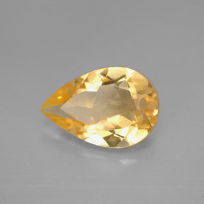 Citrino naturale giallo da 2,44 ct, taglio a pera, VVS-VS