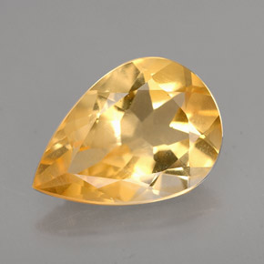 Citrino naturale giallo da 3,40 ct, taglio a pera, VVS