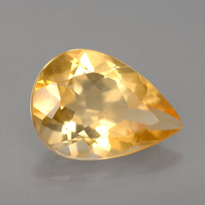 Citrino naturale giallo da 3,40 ct, taglio a pera, VVS