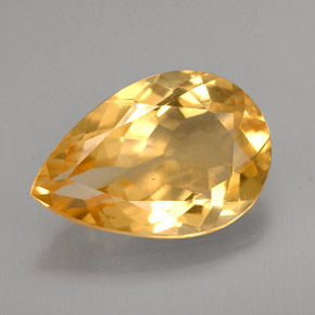 Citrino naturale giallo da 2,63 ct, taglio a pera, VVS