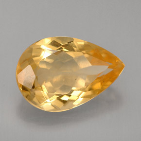 Citrino naturale giallo da 2,63 ct, taglio a pera, VVS