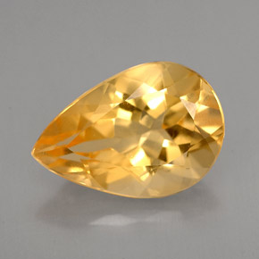 Citrino naturale giallo da 3,24 ct, taglio a pera, VVS