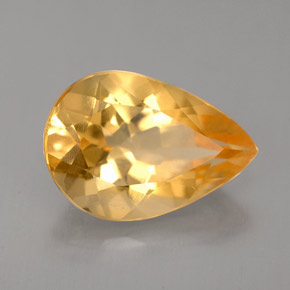 Citrino naturale giallo da 3,24 ct, taglio a pera, VVS