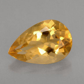 Citrino naturale giallo da 2,52 ct, taglio a pera, VS