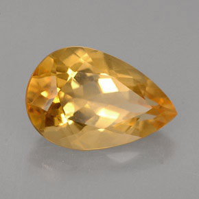 Citrino naturale giallo da 2,52 ct, taglio a pera, VS
