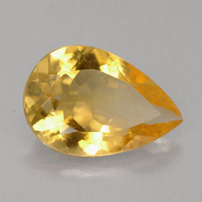 Citrino naturale giallo da 2,31 ct, taglio a pera, VVS