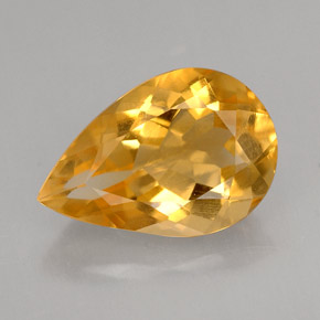 Citrino naturale giallo da 2,53 ct, taglio a pera, VVS