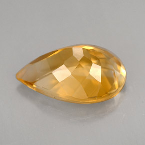 Citrino naturale giallo da 2,53 ct, taglio a pera, VVS