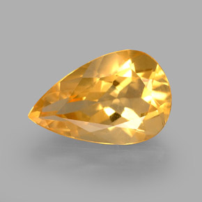 Citrino Giallo oro naturale da 2.41 ct, Forma a pera, VVS