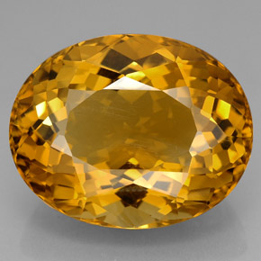 Citrino naturale giallo da 126,20 ct, taglio ovale, VVS