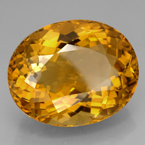 Citrino naturale giallo da 126,20 ct, taglio ovale, VVS