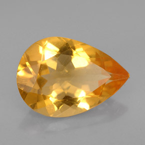Citrino naturale giallo da 3,05 ct, taglio a pera, VVS