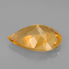Citrino naturale giallo da 3,05 ct, taglio a pera, VVS