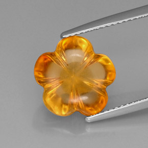 Citrino naturale giallo da 5,39 ct, taglio fiore, trasparente