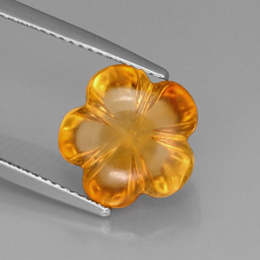 Citrino naturale giallo da 5,39 ct, taglio fiore, trasparente