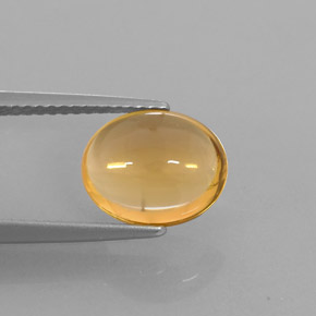 Citrino naturale giallo da 2,66 ct, taglio ovale, trasparente